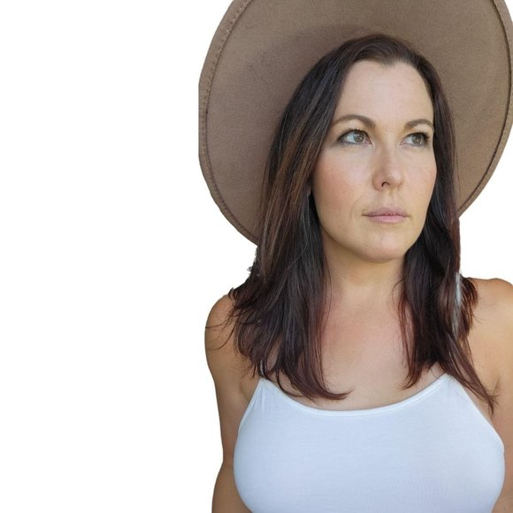 Brown Wide Brim Paloma Felt Hat with Leopard Strap - Picture 3 of 5